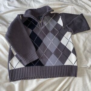 Place Kids Argyle Sweater - Gray, Black, and White